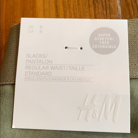 H&M straight leg Olive Green pull on pants - Picture 4 of 8